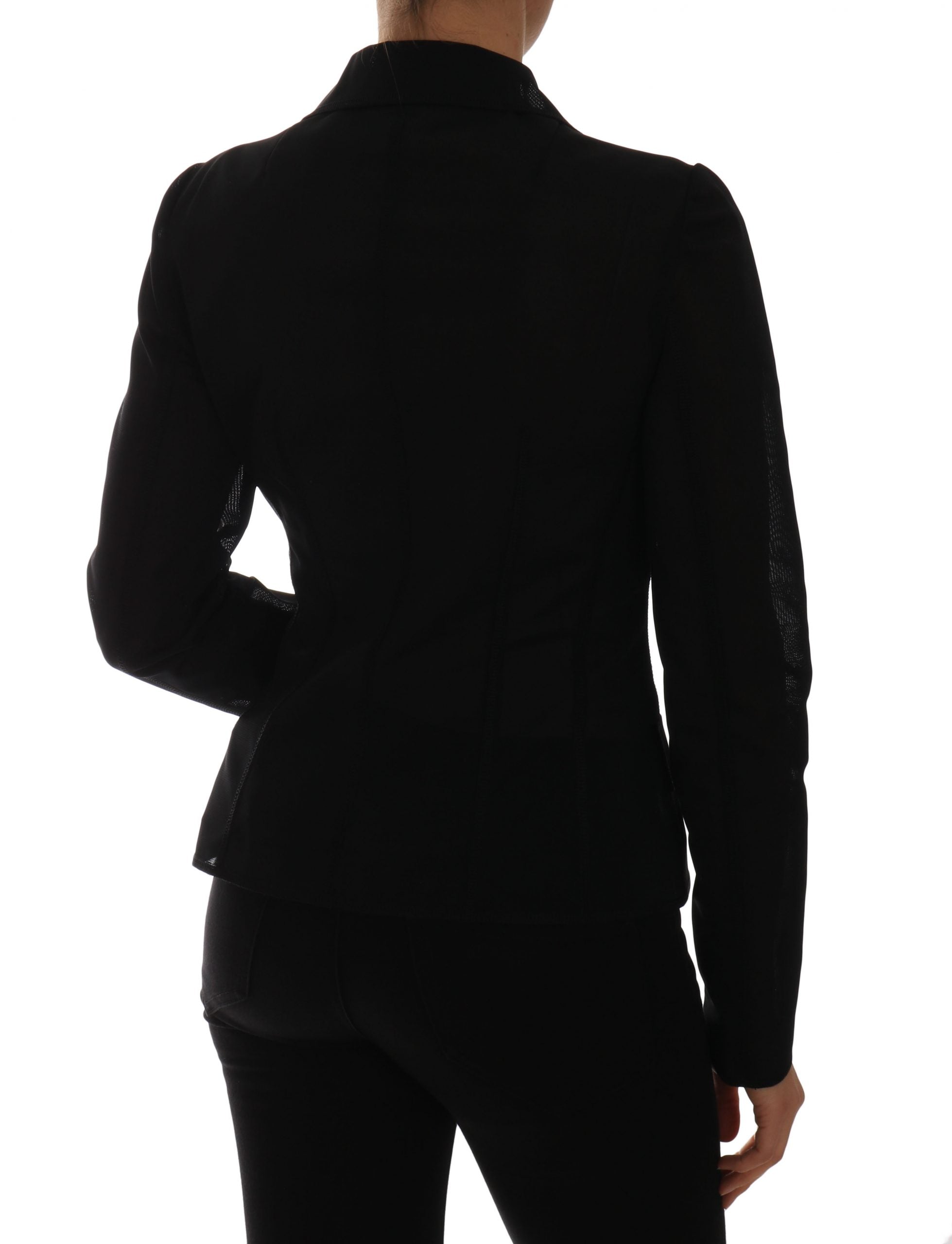 Zwarte nylon netblazerjas