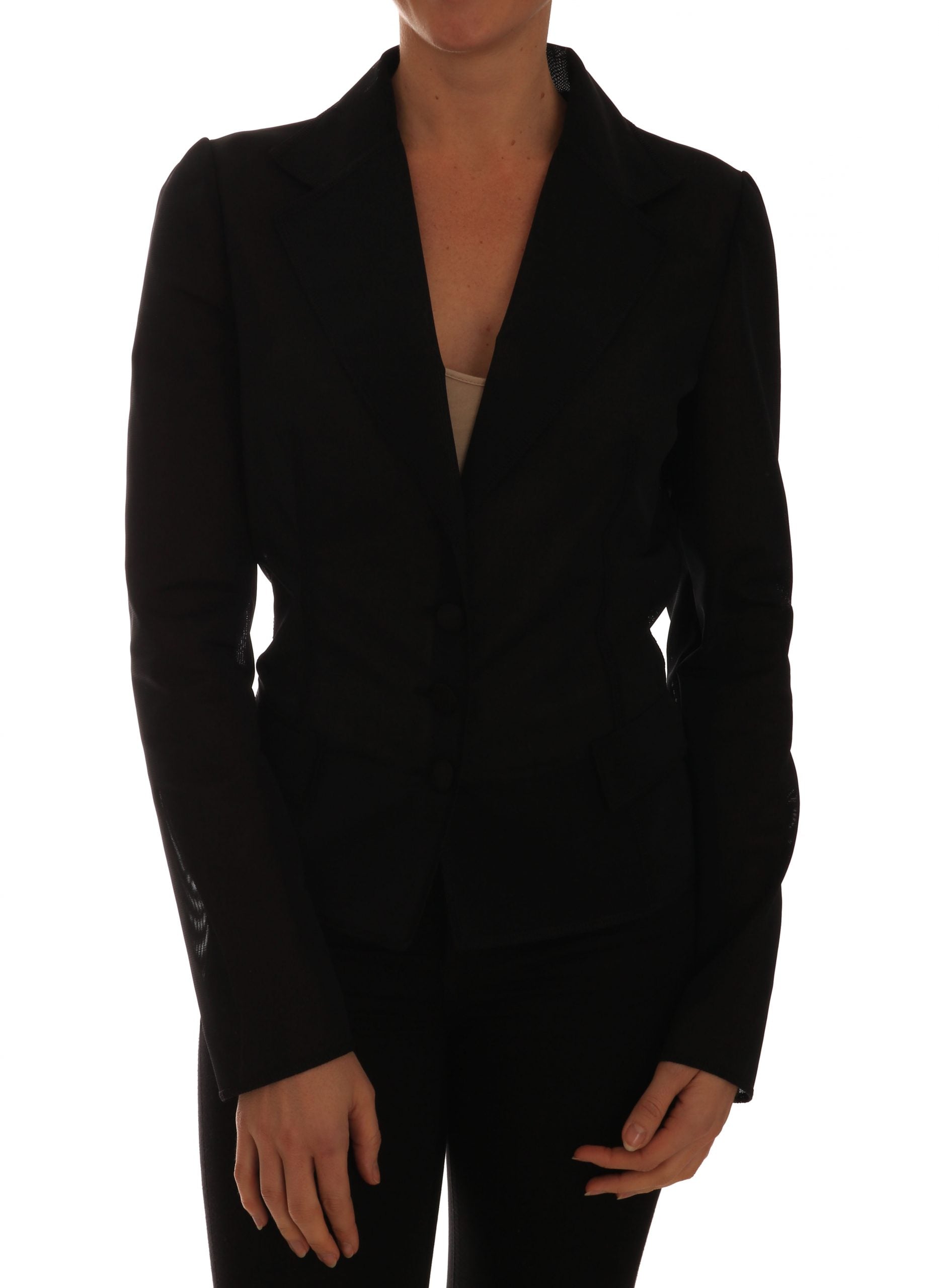 Zwarte nylon netblazerjas