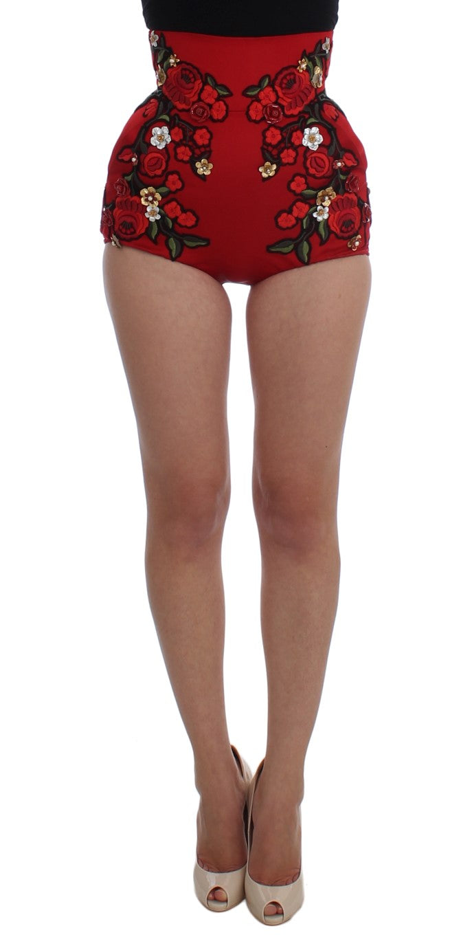 Rode zijden rozen Sicilië shorts 