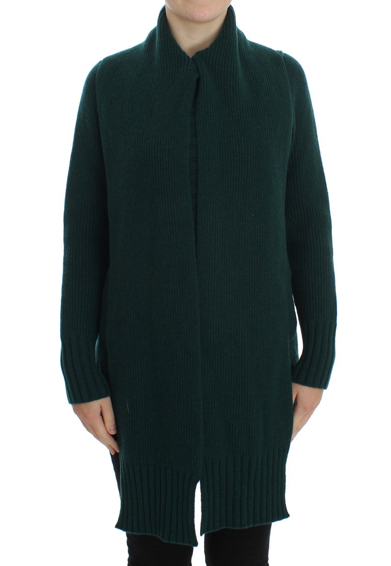 Groen gebreid kasjmier vest