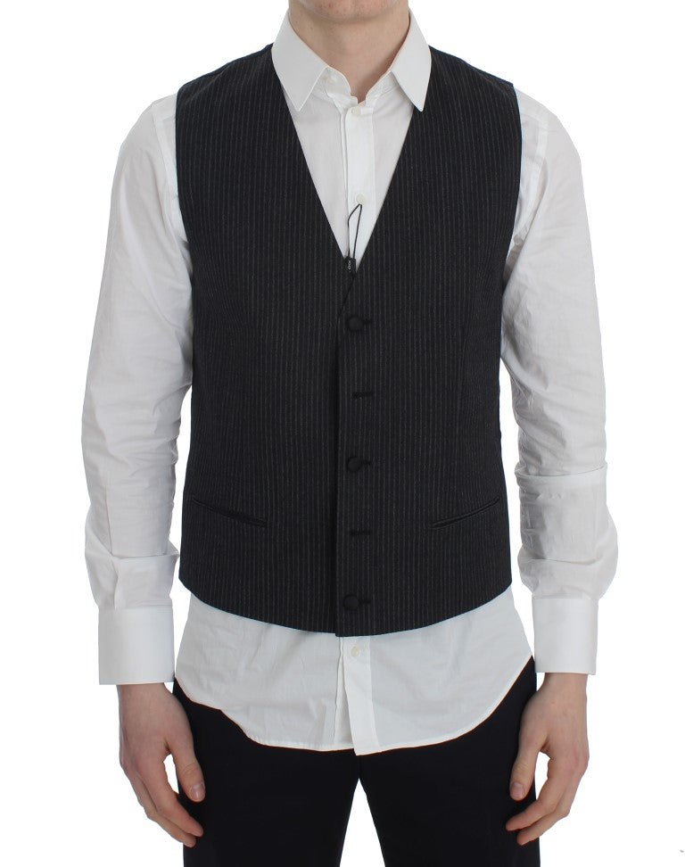 Grijs gestreept formeel vest