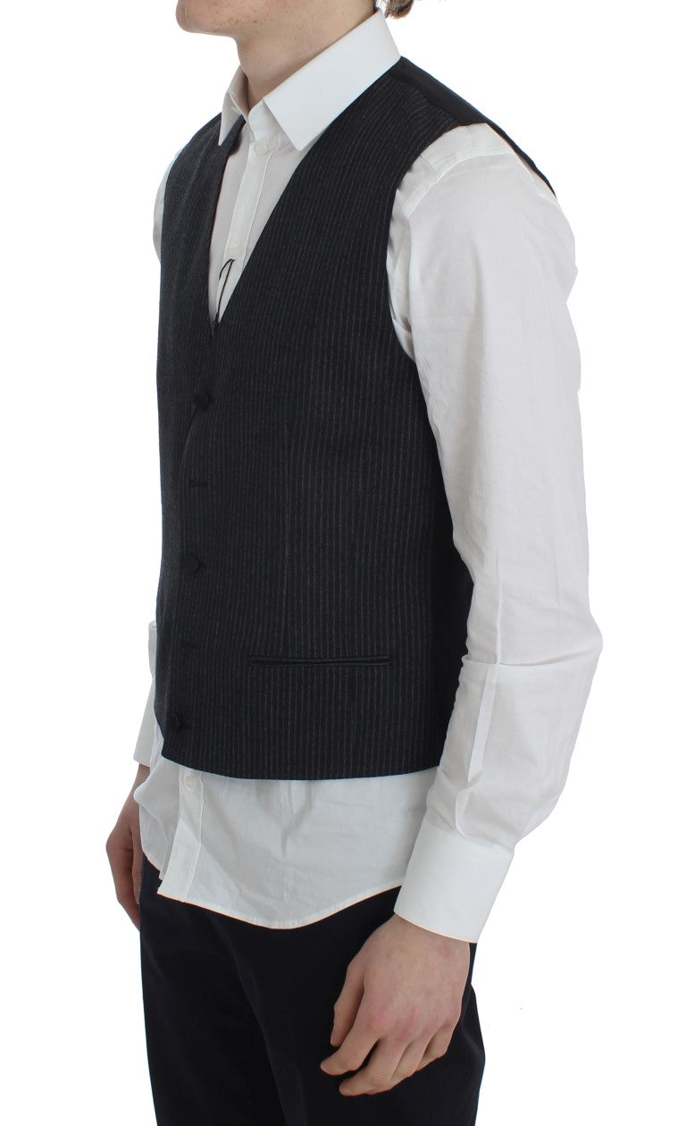 Grijs gestreept formeel vest