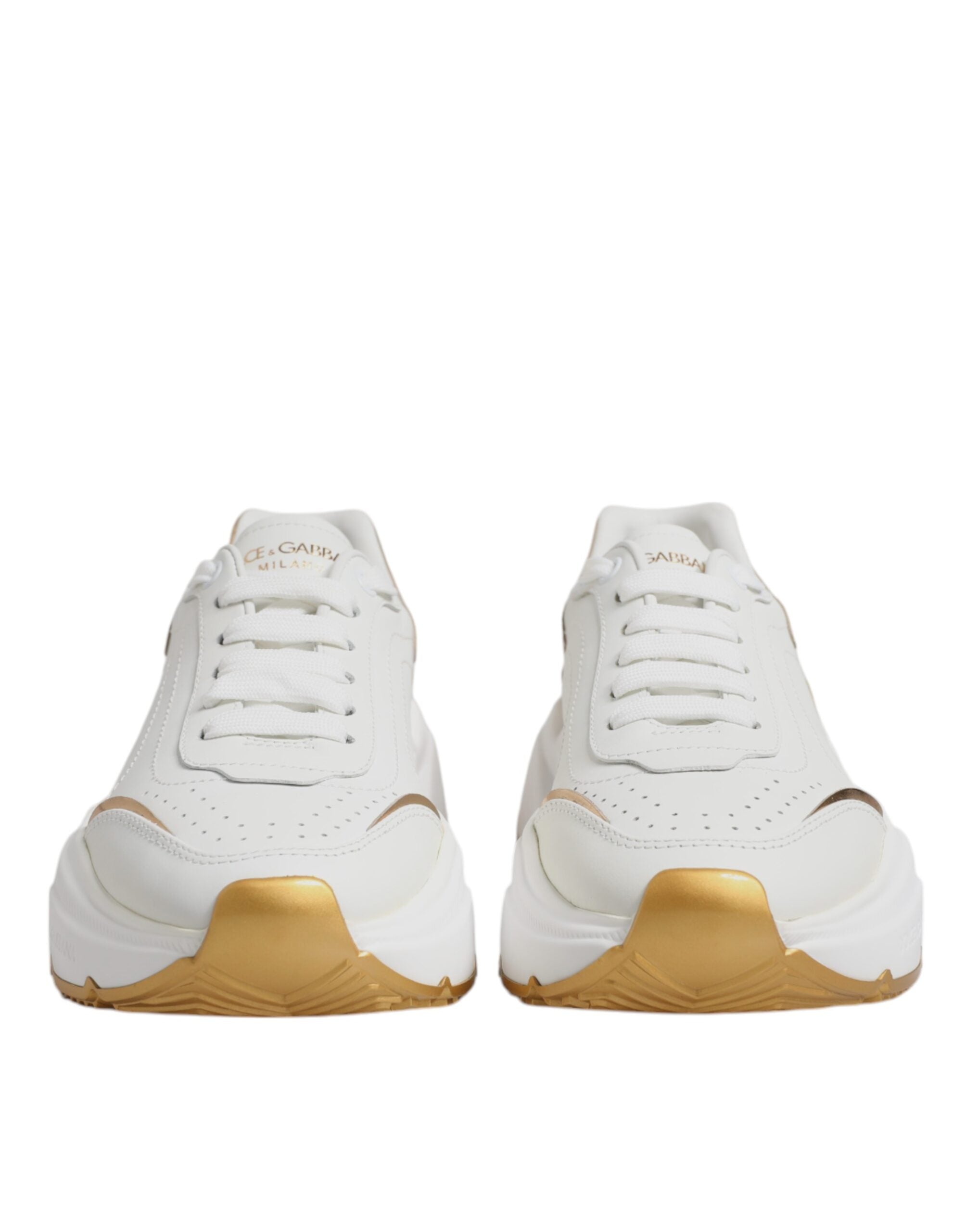 Witte gouden Daymaster lage sneakers