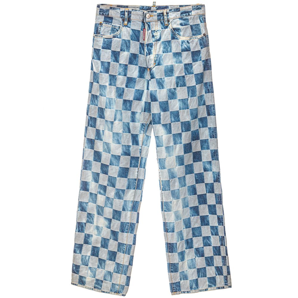 Blauwe katoenen relaxed fit jeans