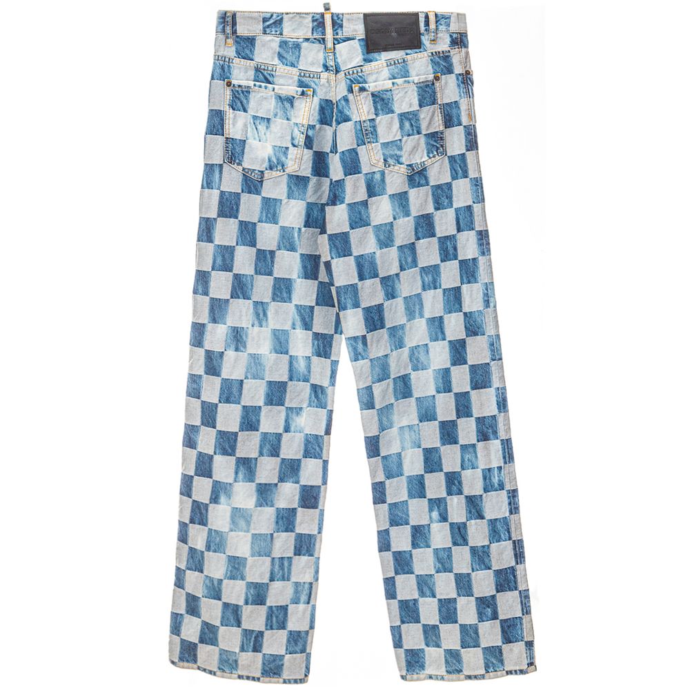 Blauwe katoenen relaxed fit jeans