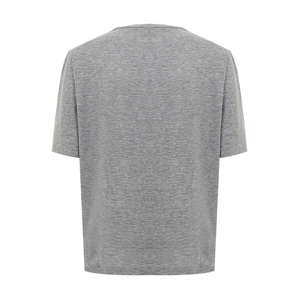 Chique grijze katoenen T-shirt voor de moderne vrouw