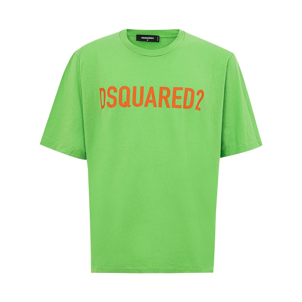 Elektrisch groen katoenen T-shirt voor heren