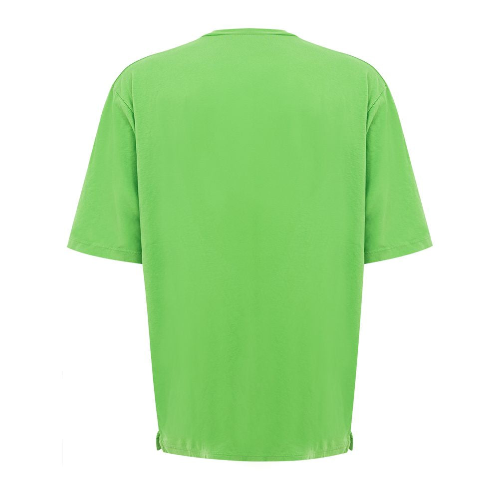 Elektrisch groen katoenen T-shirt voor heren