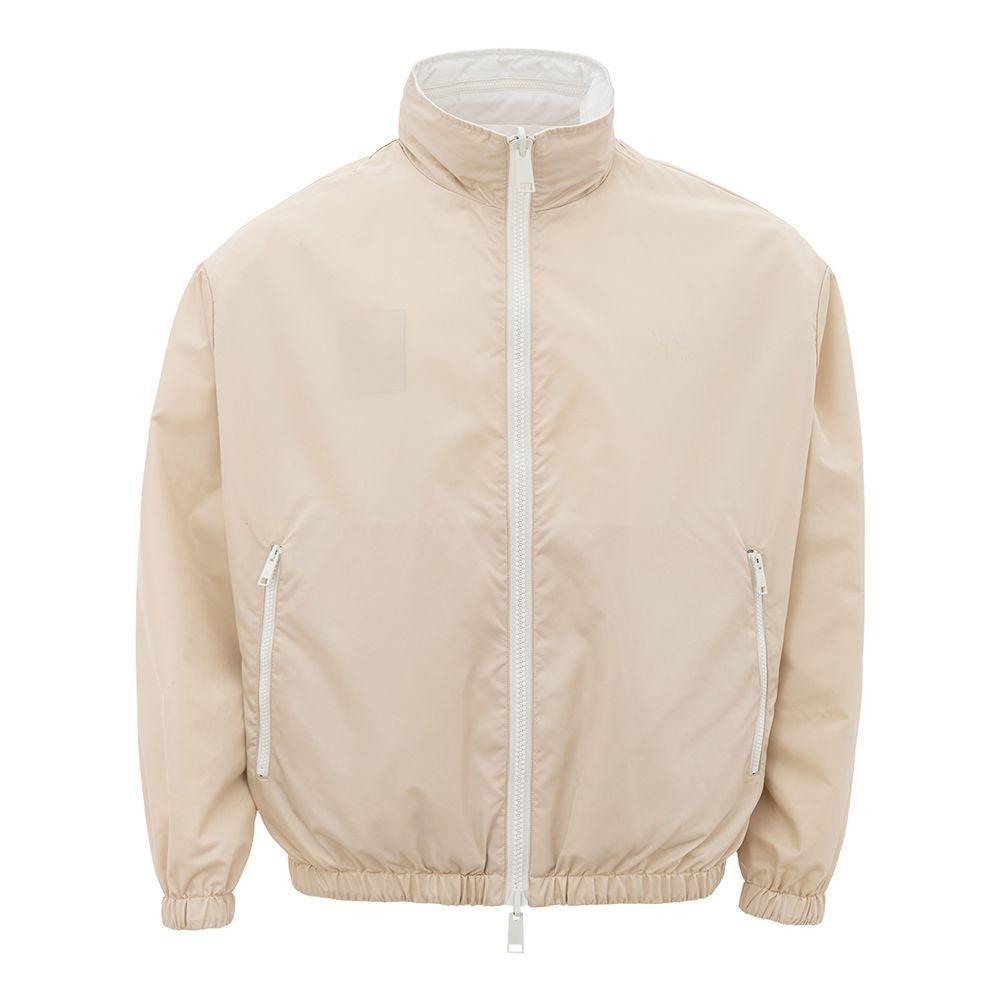 Beige polyamide jas voor de moderne man