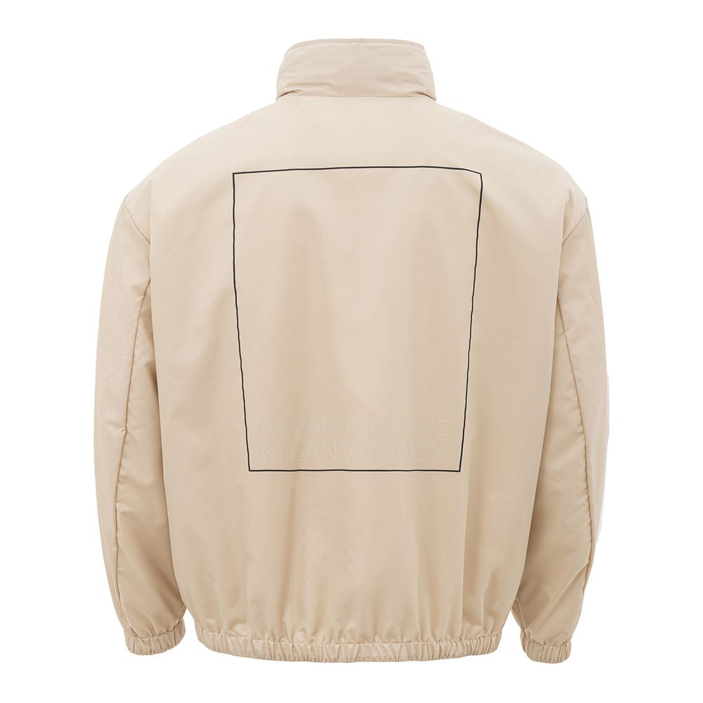 Beige polyamide jas voor de moderne man