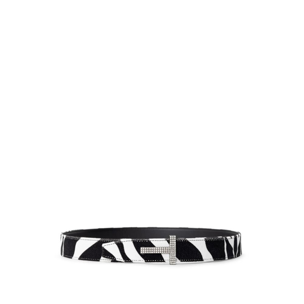 Zwart-witte leren riem