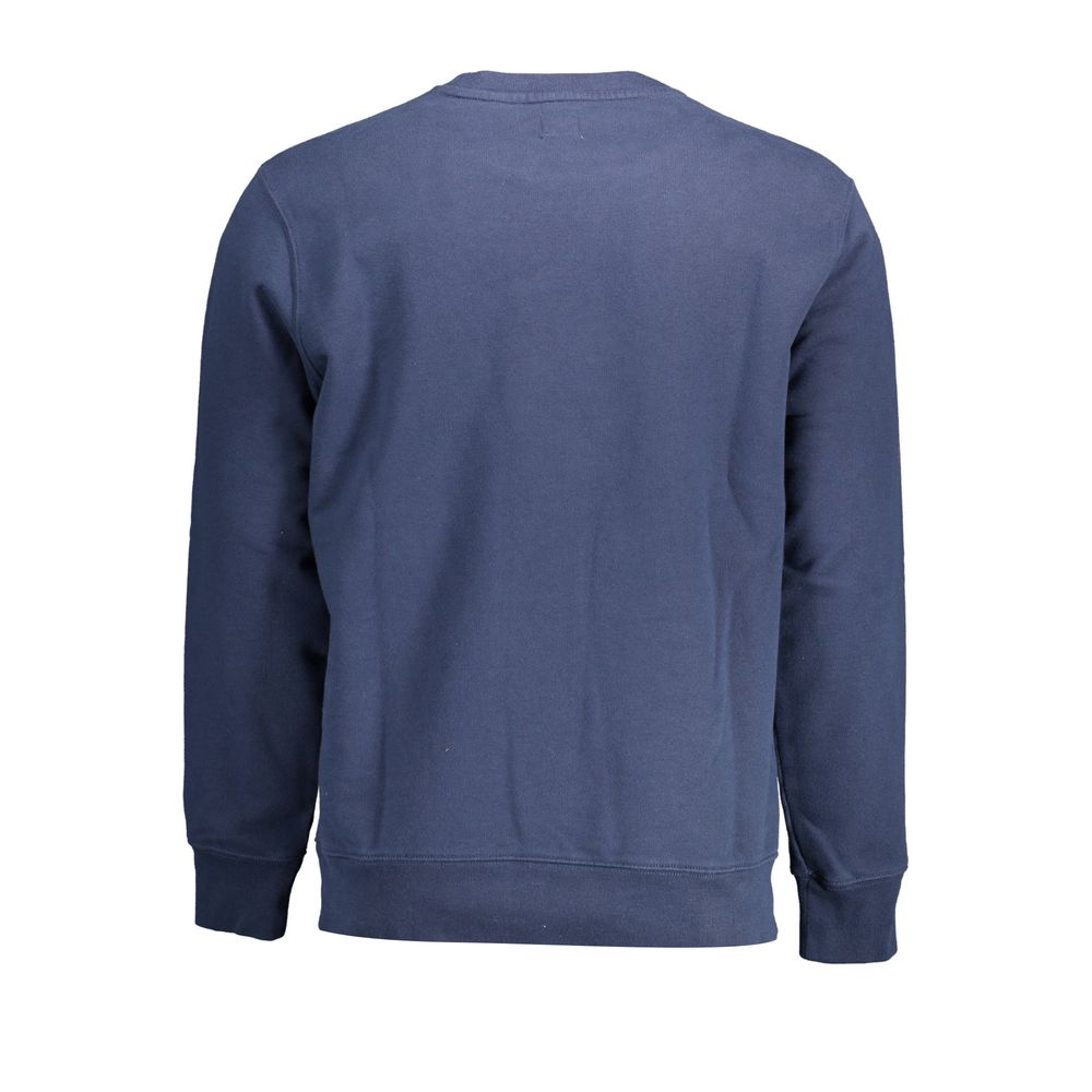 Blauwe katoenen herentrui