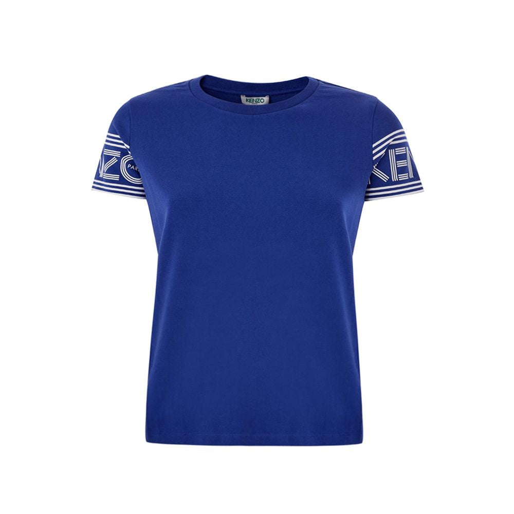 Chique blauwe katoenen T-shirt voor stijlvol comfort