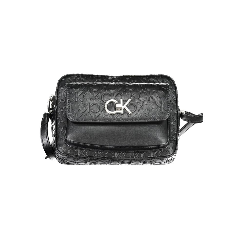 Zwarte polyester handtas