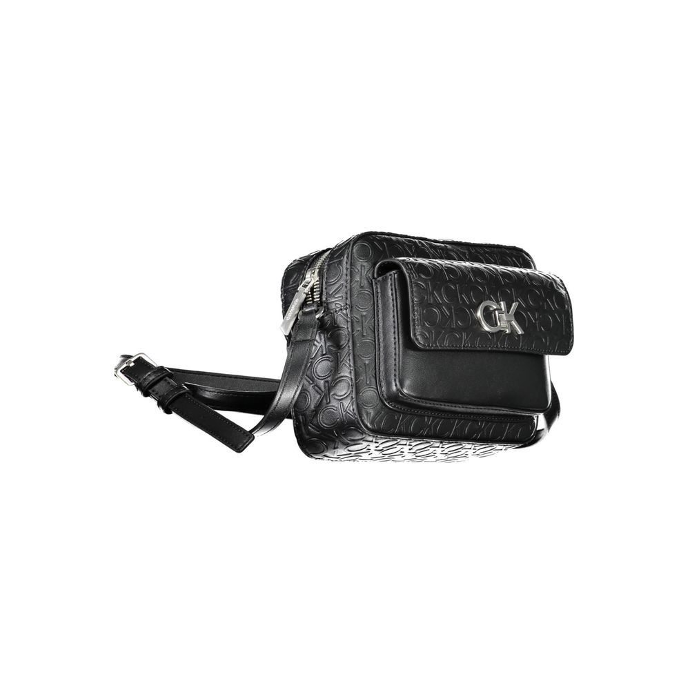 Zwarte polyester handtas