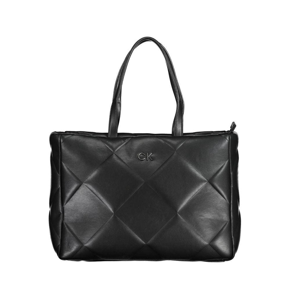 Zwarte polyester handtas