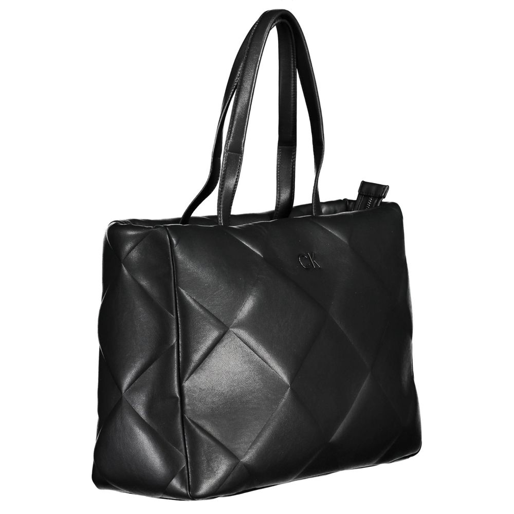 Zwarte polyester handtas