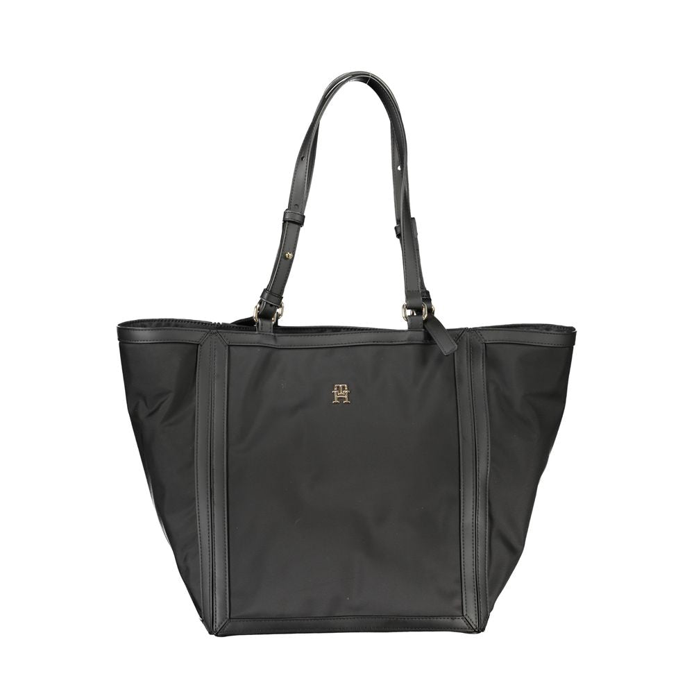 Zwarte polyester handtas