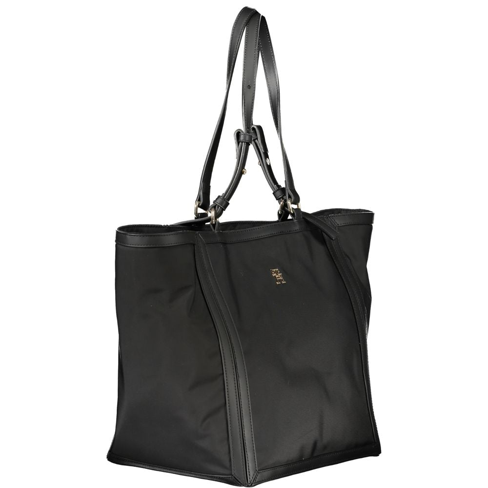 Zwarte polyester handtas