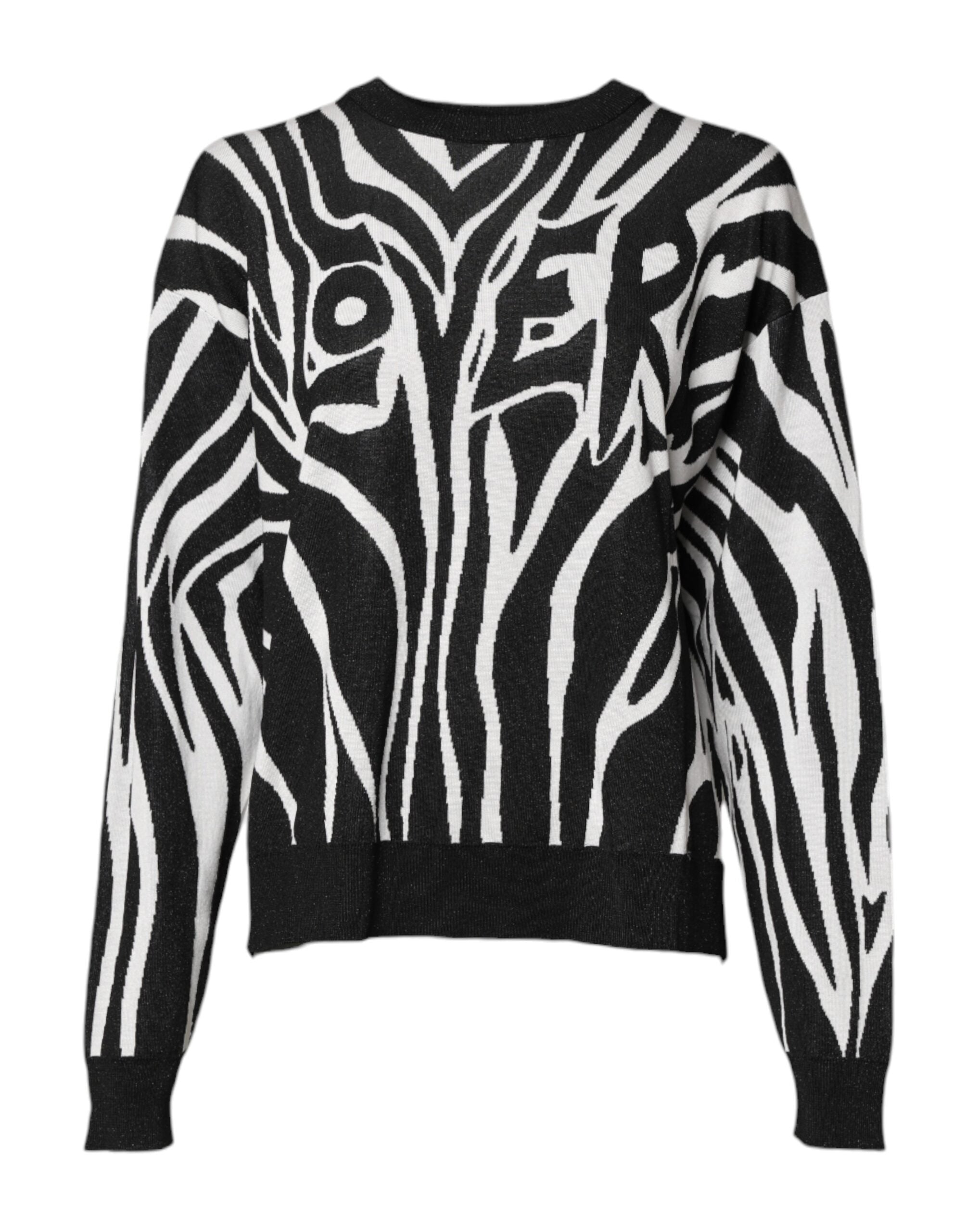 Zwart-witte print dames pullover trui