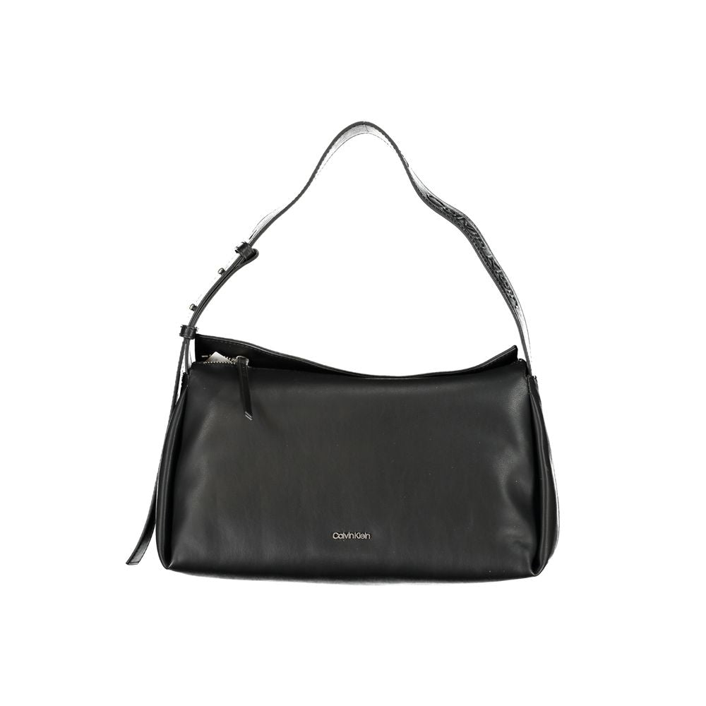 Zwarte polyester handtas