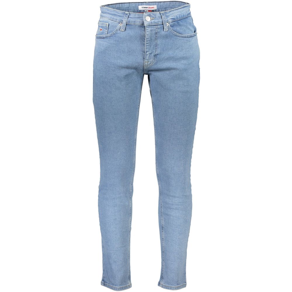 Lichtblauwe katoenen heren slim-fit taps toelopende jeans