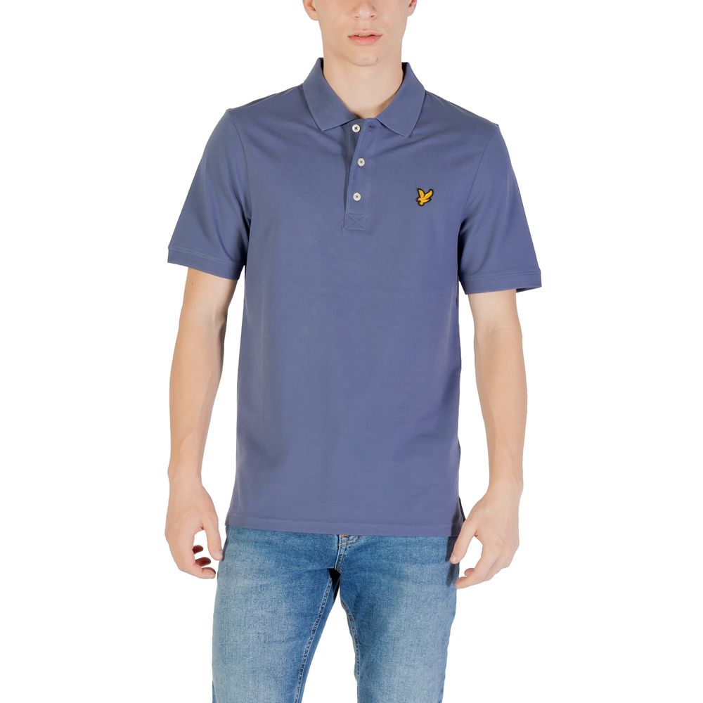 Blauw katoenen poloshirt