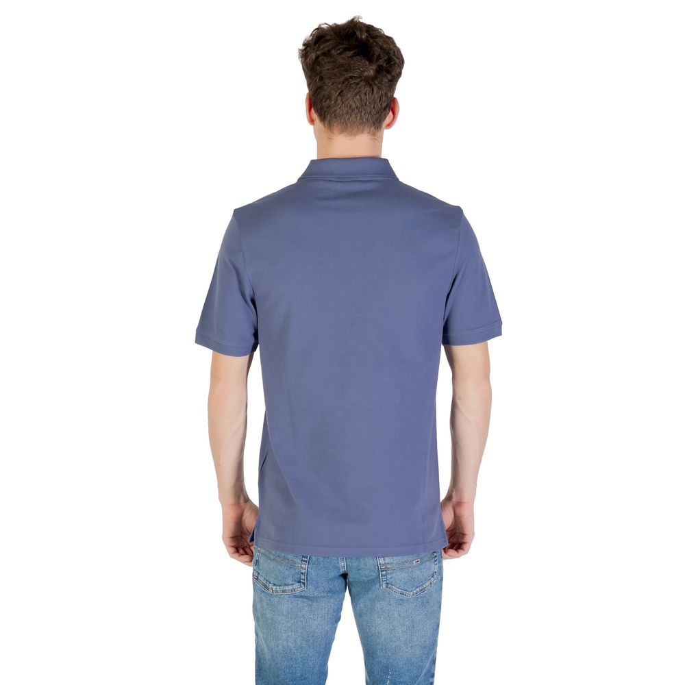 Blauw katoenen poloshirt