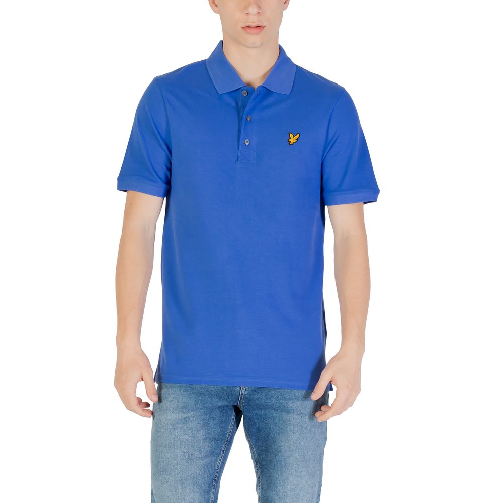 Blauw katoenen poloshirt