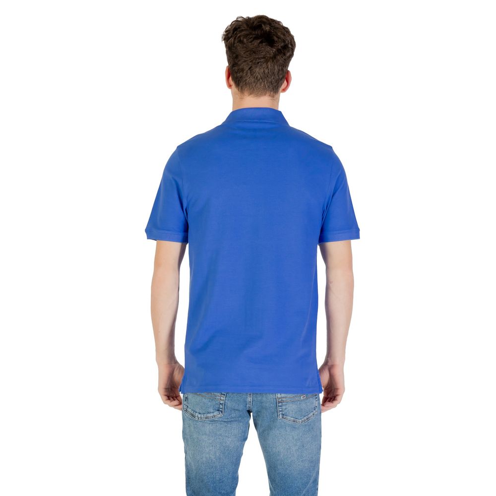 Blauw katoenen poloshirt