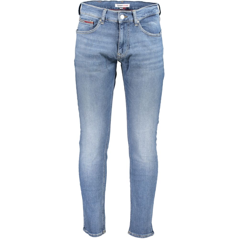 Blauwe katoenen herenjeans