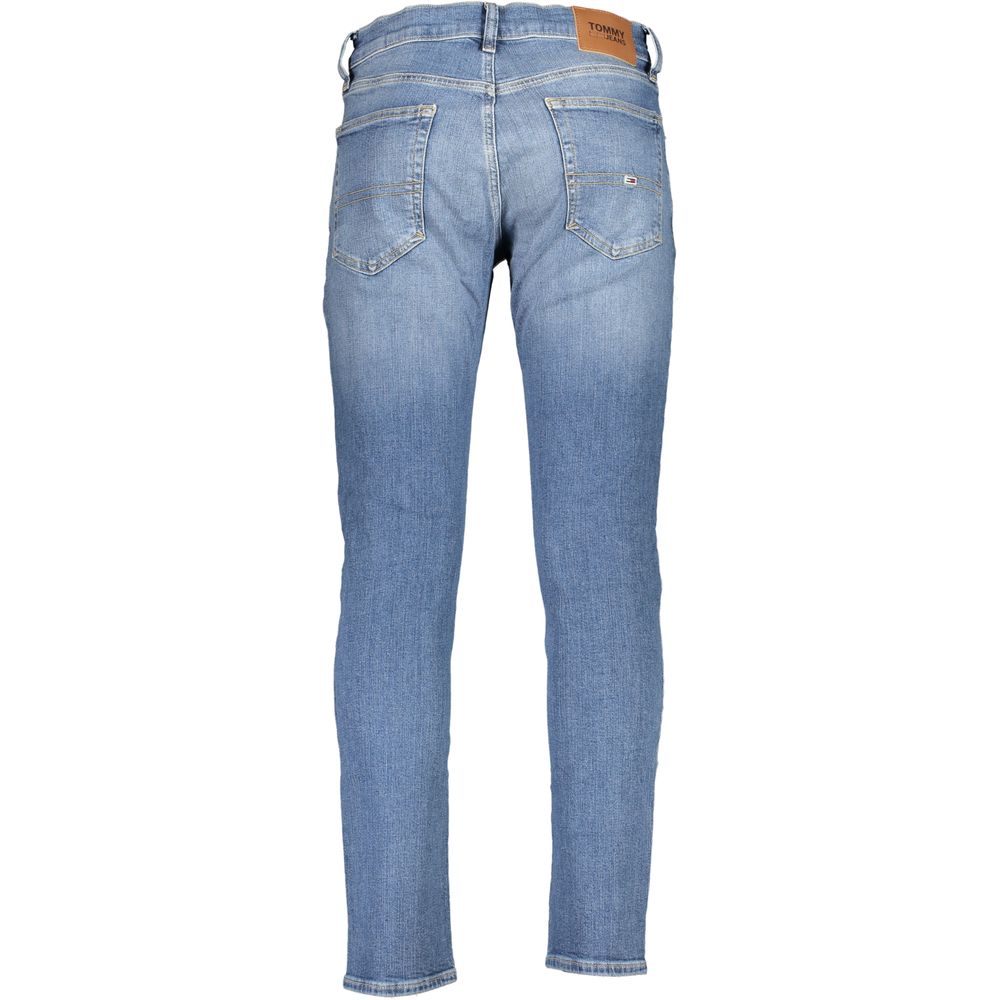 Blauwe katoenen herenjeans