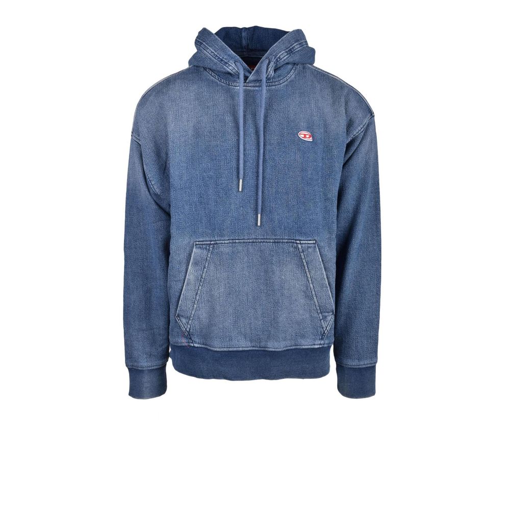 Blauwe katoenen hoodie