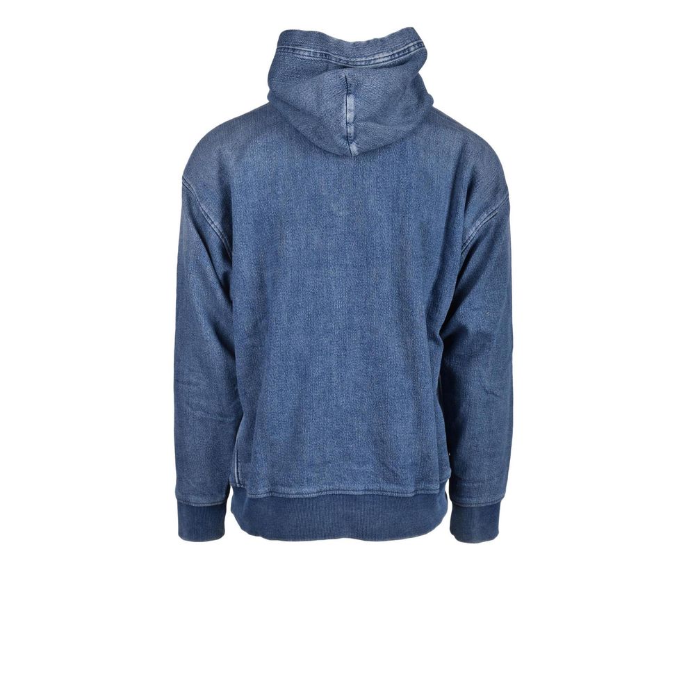 Blauwe katoenen hoodie