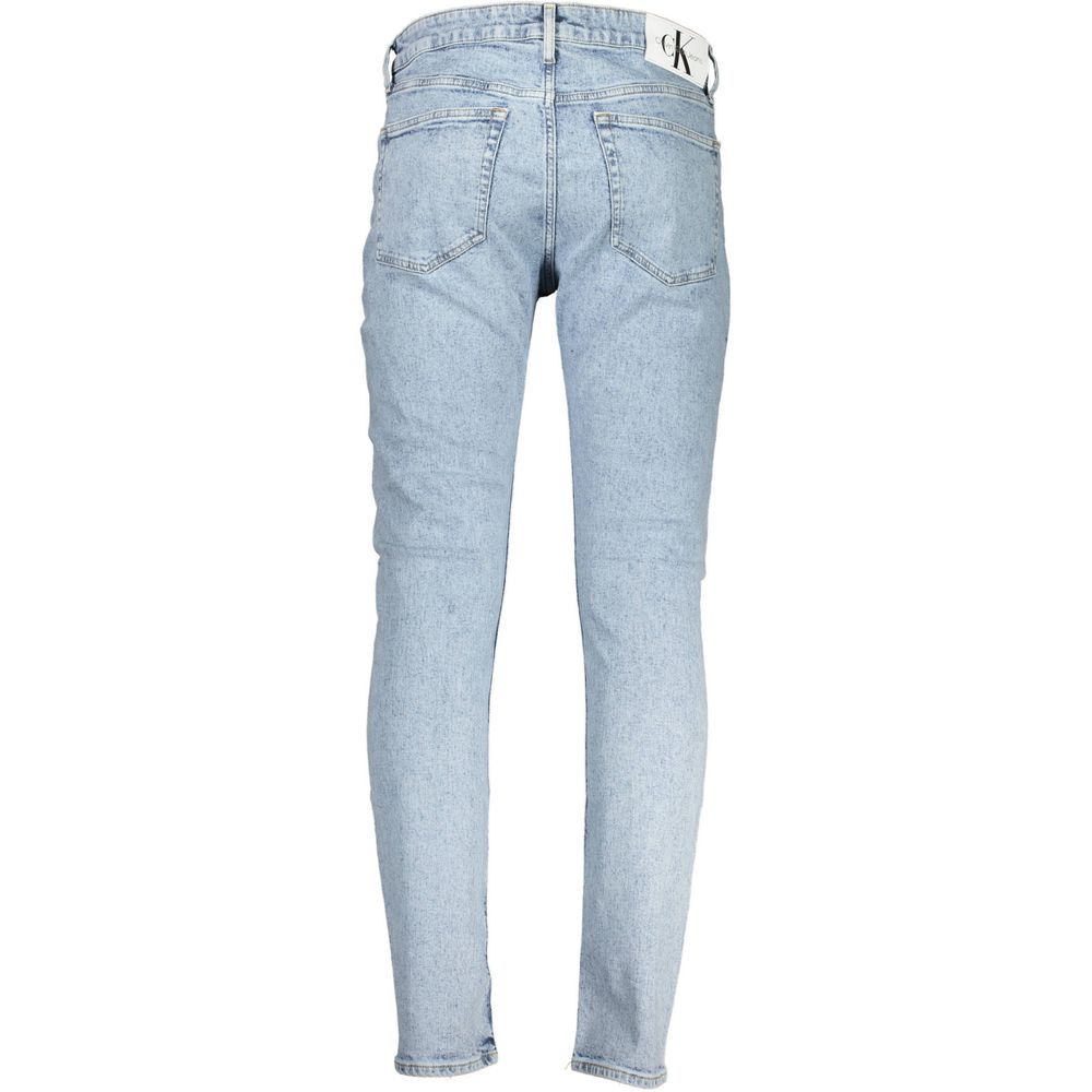 Blauwe katoenen herenjeans