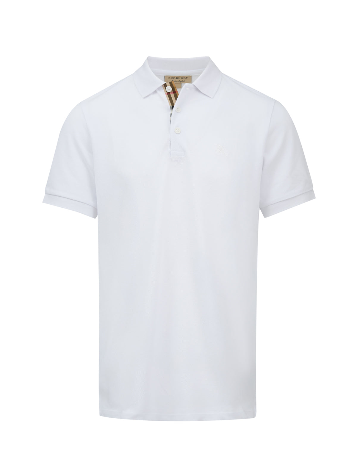 Wit katoenen poloshirt met kraag