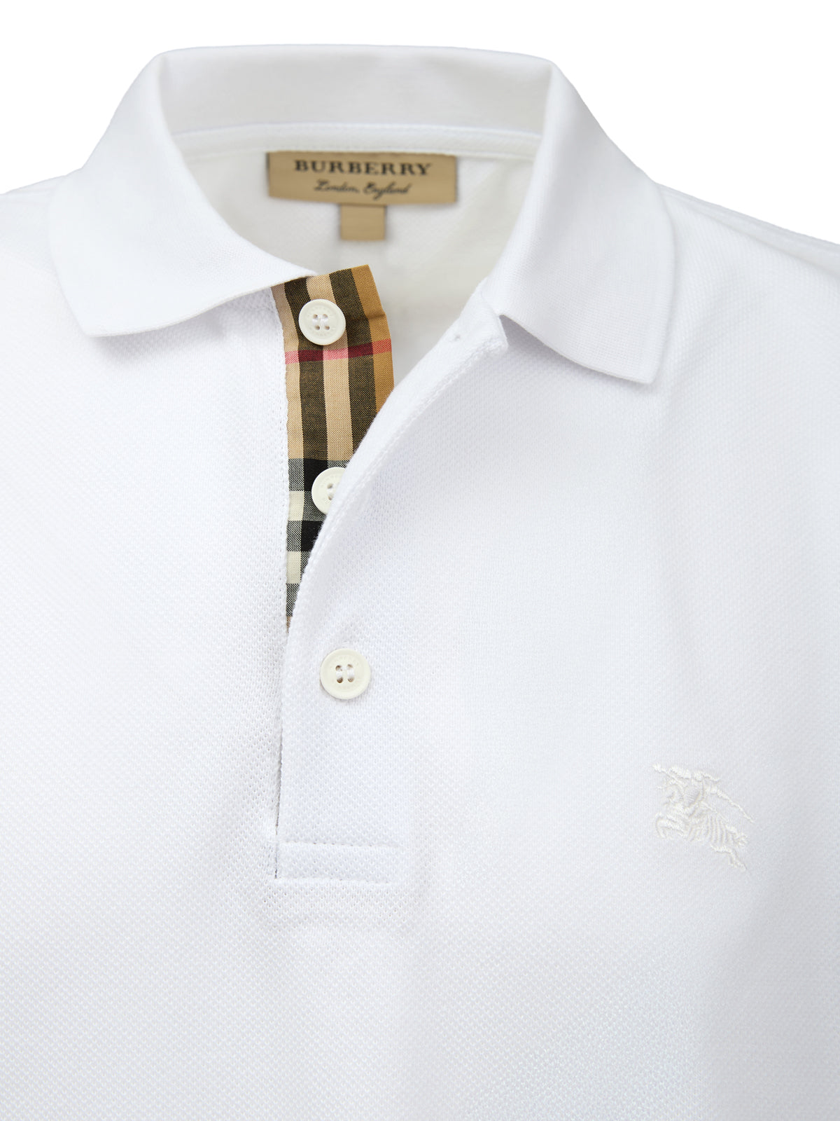 Wit katoenen poloshirt met kraag