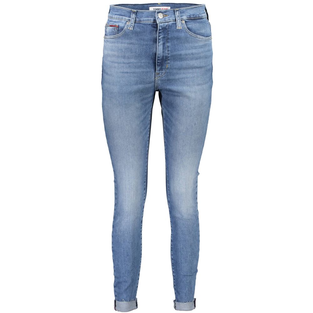 Blauwe katoenen damesjeans