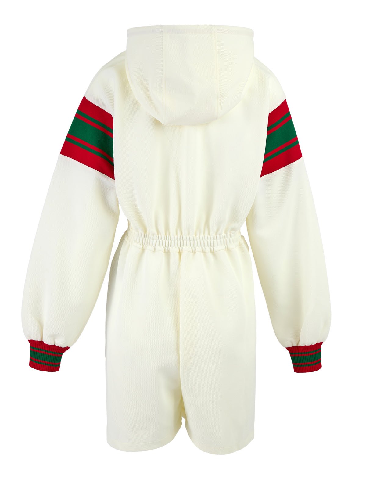 Crèmekleurige polyester hoodie met capuchon en logo