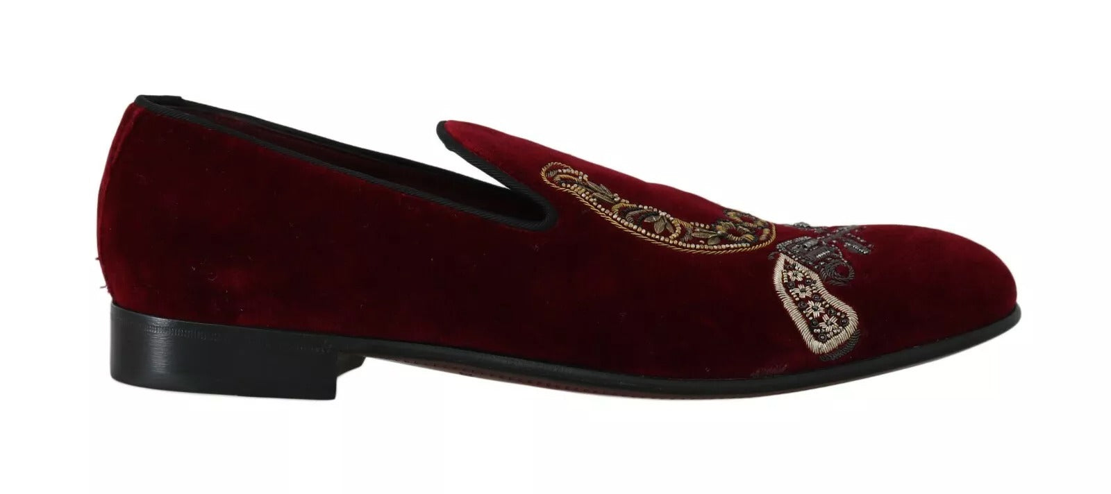 Bordeaux fluwelen loafers met pistoolhoefijzer