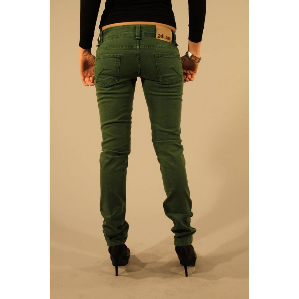 Groene katoenen damesjeans