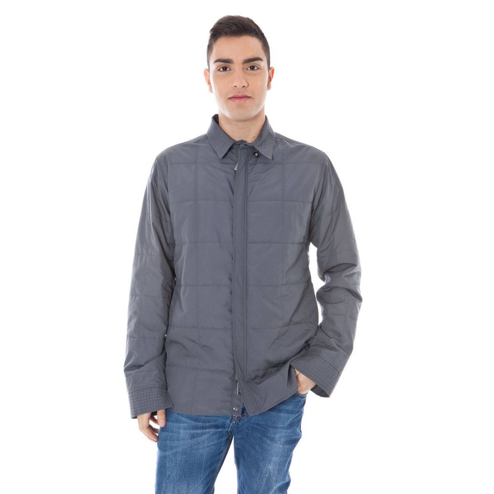 Grijze polyester herenjas