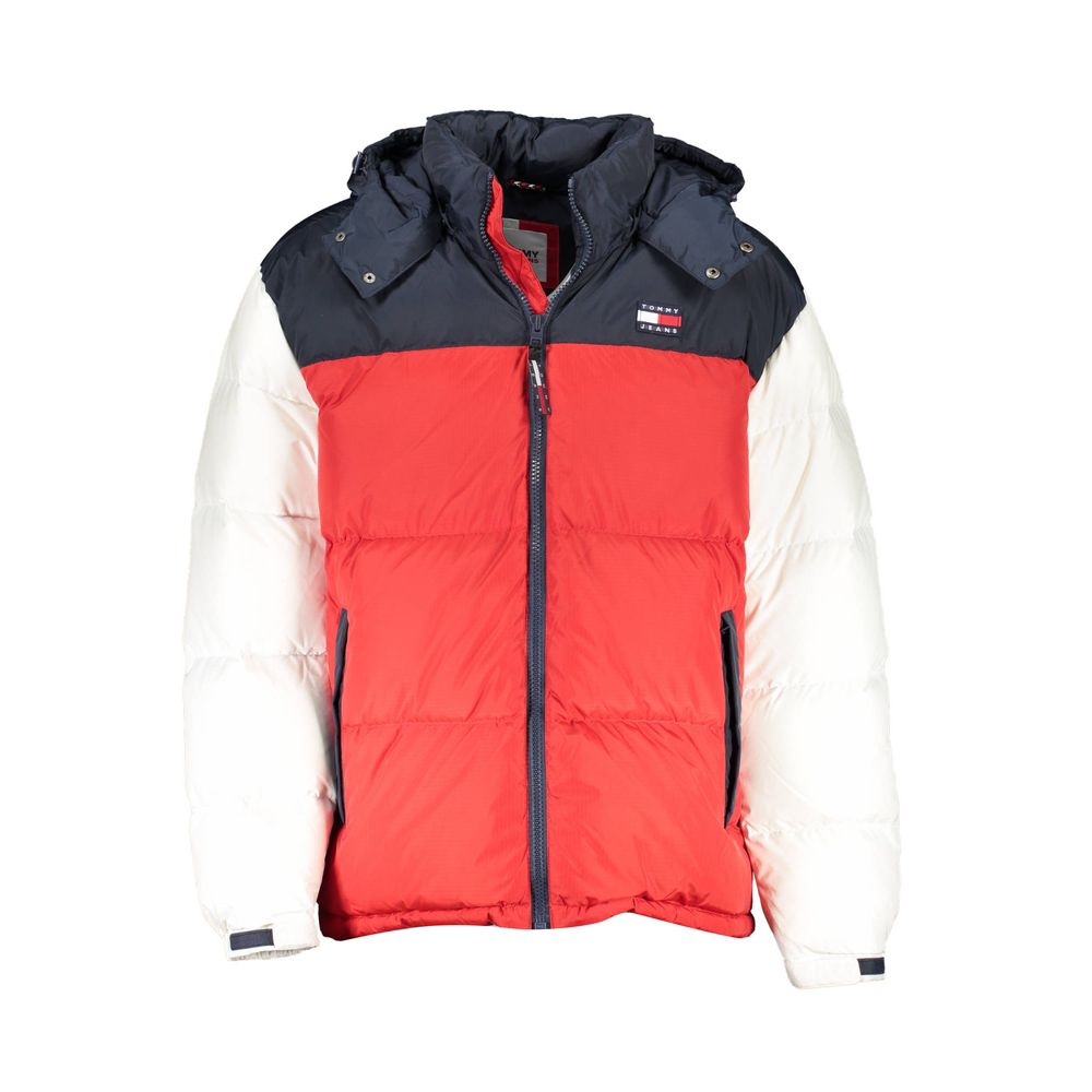 Blauwe polyester herenjas