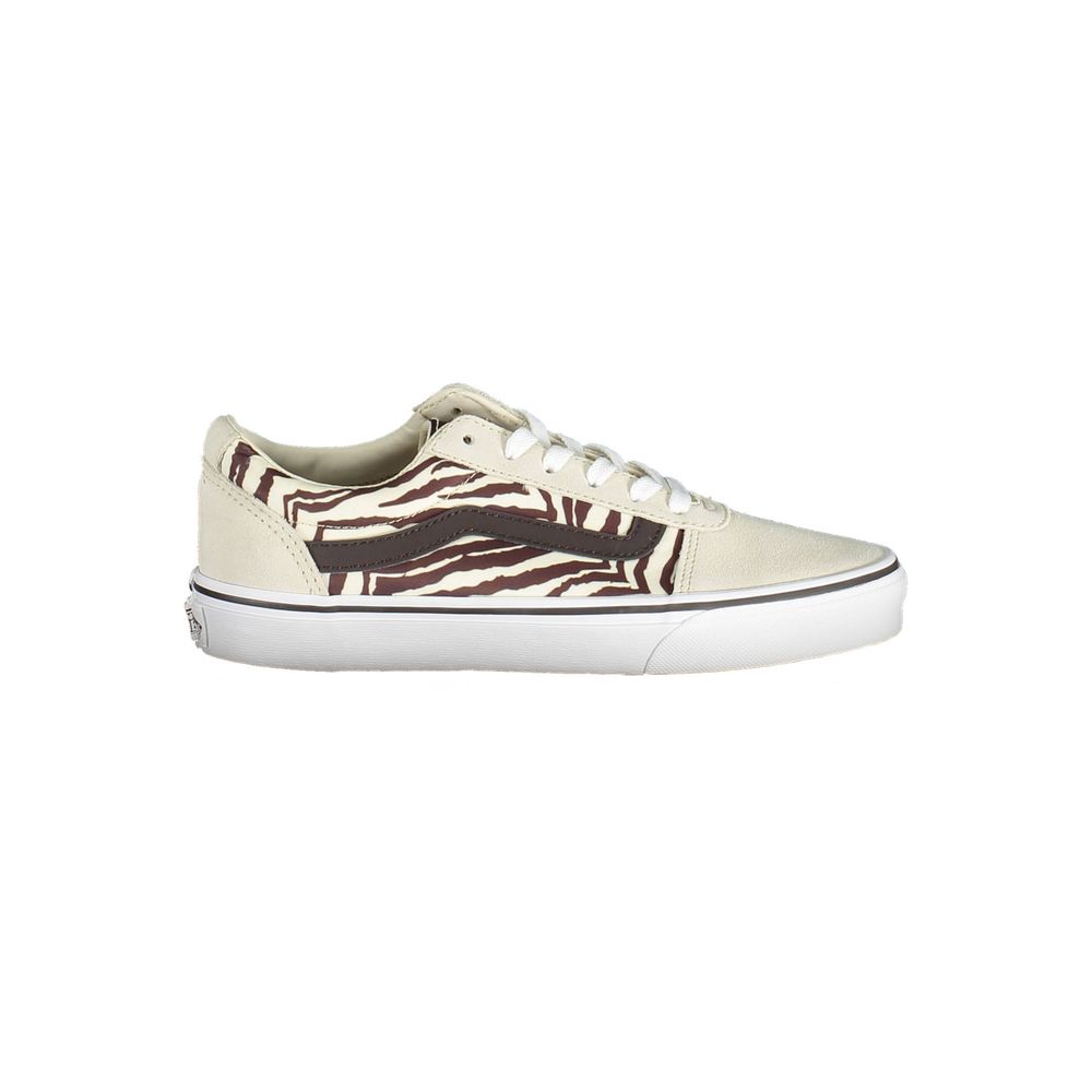 Beige leren damessneaker