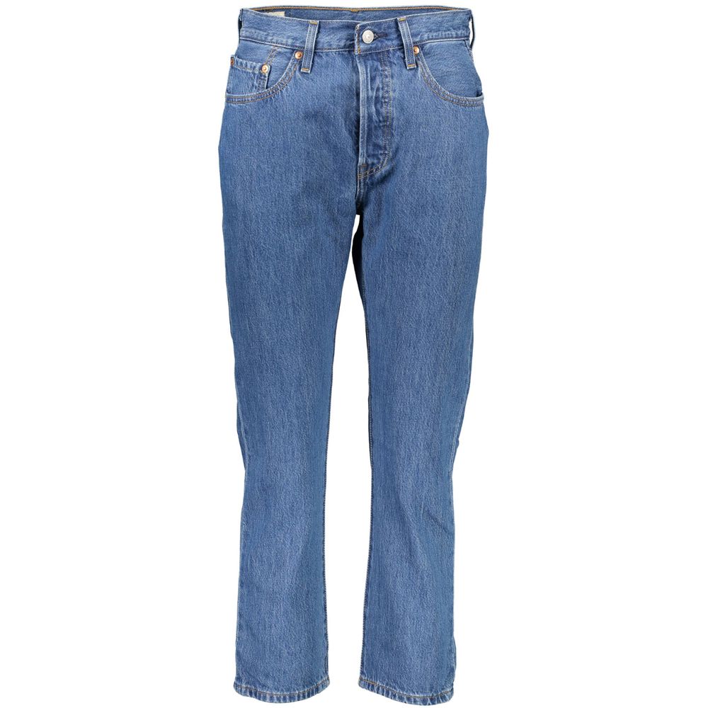 Blauwe katoenen jeans en broek