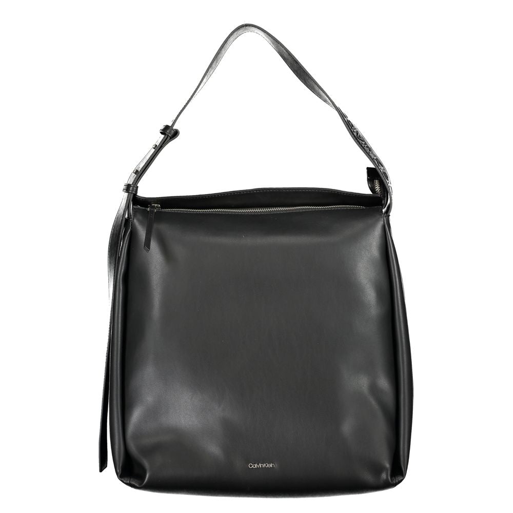 Zwarte polyester handtas