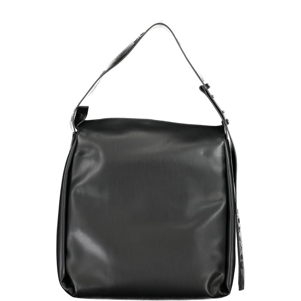 Zwarte polyester handtas
