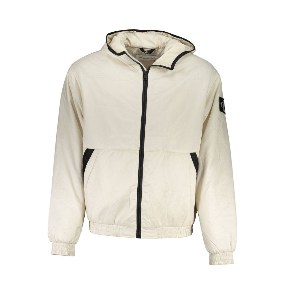 Beige polyester herenjas
