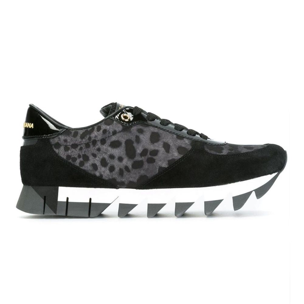 Zwarte kalfsleren sneaker