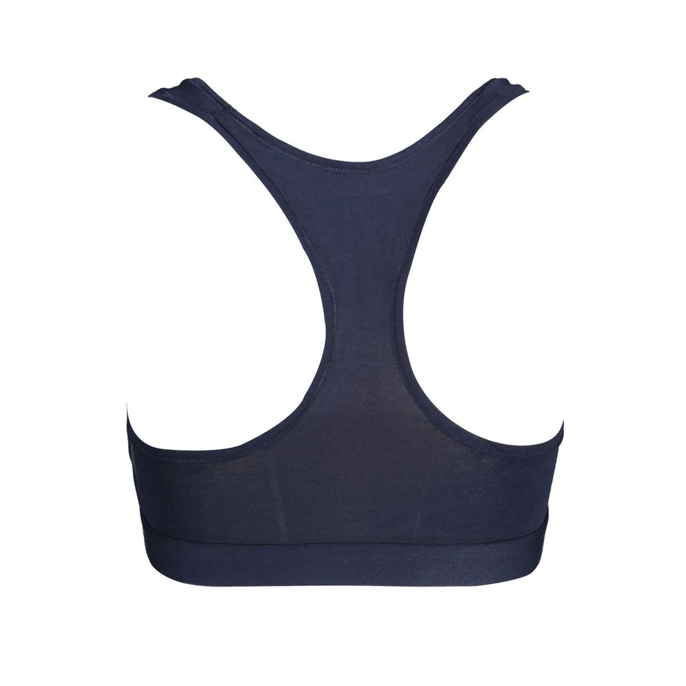 Blauwe katoenen dames sportbeha